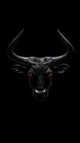 Midnight bull carves burning silence through the black