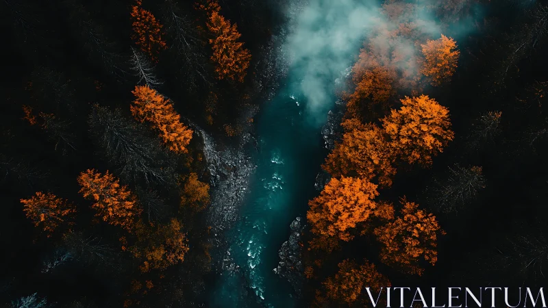 Autumn Forest Embrace of an Emerald River.