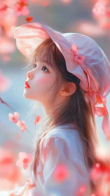 Soft-lit anime portrait studies spring light and bokeh depth