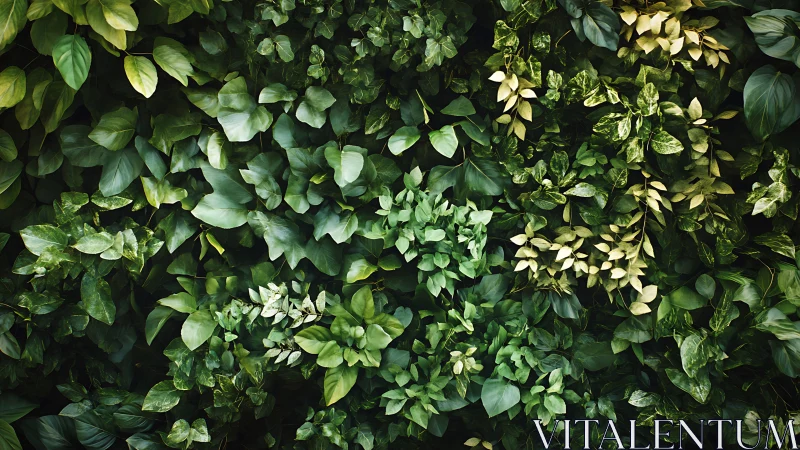 Dense vertical plant foliage forms structured green coverage