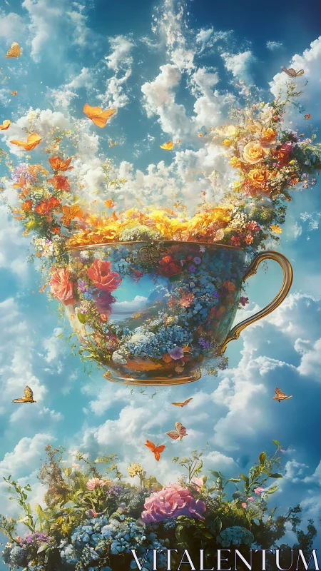 Atmospheric teacup bloom generating convective floral clouds.