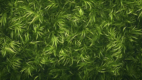 Vectorial canopy of stylized grass blades in dense topology.