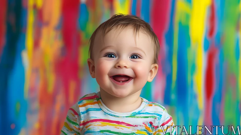 Toddler portrait with chromatic background.