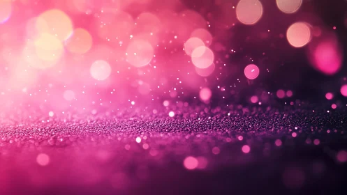 Sparkling Pink Glitter Bokeh Background with Soft Light Effects.