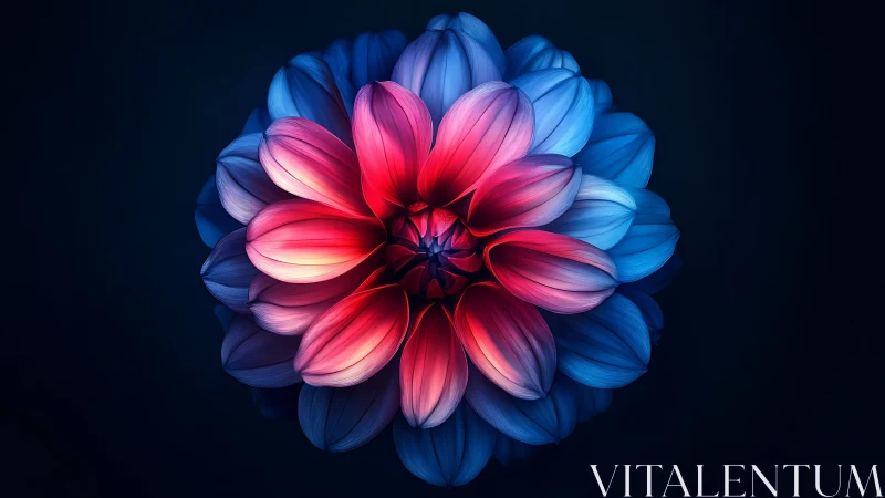 Radiant Dahlia Blooms in Neon Pink and Electric Blue.