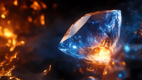 Crystal ember between ice and fire glows with cosmic poise.