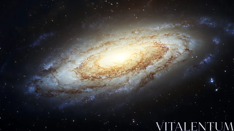 Spiral galaxy swirls like a celestial whirlpool of fire and ice