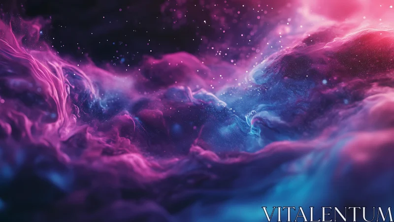 Nebula-like digital cloudscape shows vivid pink and blue glow