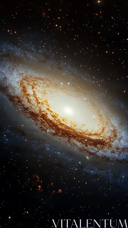 Spiral galaxy with dense star field and bright central core.