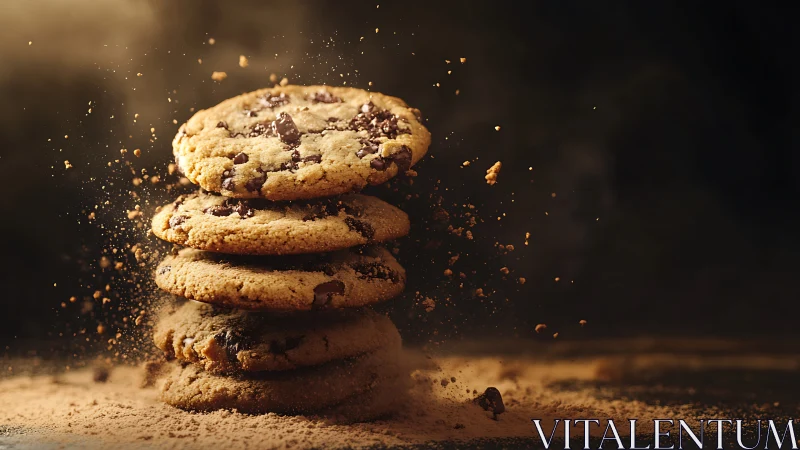 Crumbstorm Tower of Gooey Chocolate Chip Cookies Erupting.