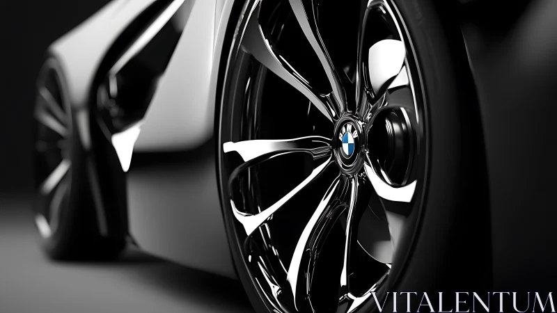 Chrome spokes whisper speed around a poised BMW wheel