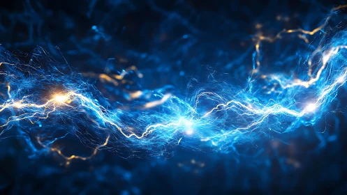 Electric river of cobalt lightning weaving through midnight.