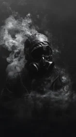 Silent wanderer in swirling midnight smoke and shadow.