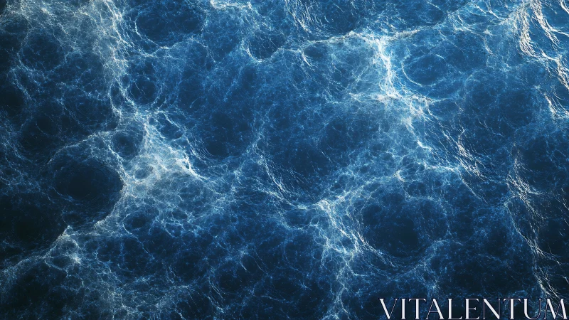 Fractal ocean surface with turbulent caustics and deep voids