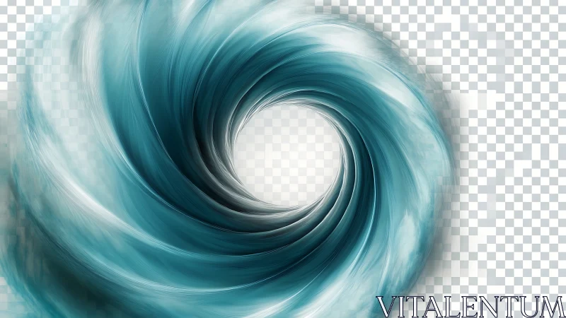 Cyan vortex ring forms dynamic radial motion on transparent field