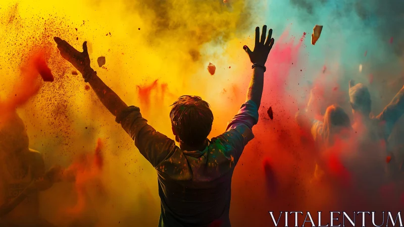 Joyful color festival moment bursting with playful energy.