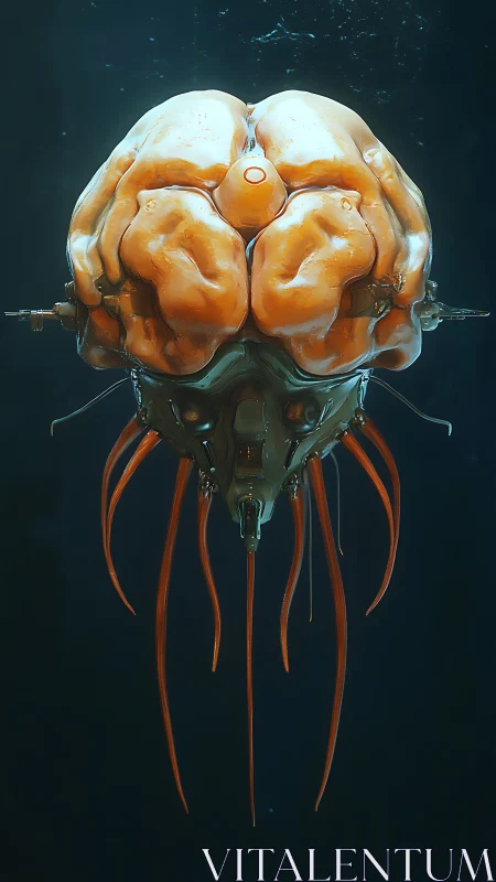 Biomechanical brain-jellyfish hybrid with luminescent neural tendrils