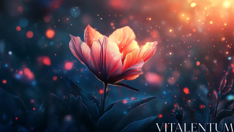 Luminous Bloom: A Glowing Flower's Magical Dance.