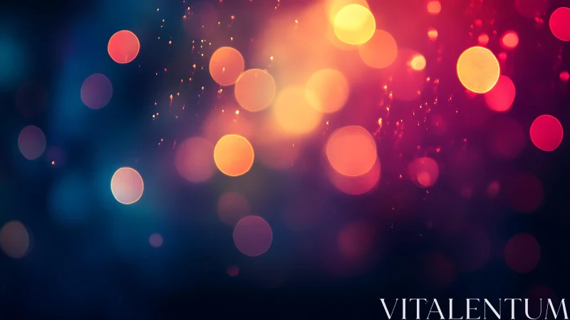 Vibrant bokeh lights in abstract style with warm and cool tones.