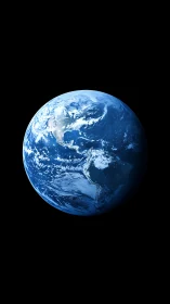 Earth rendered in high-contrast orbital view against deep void