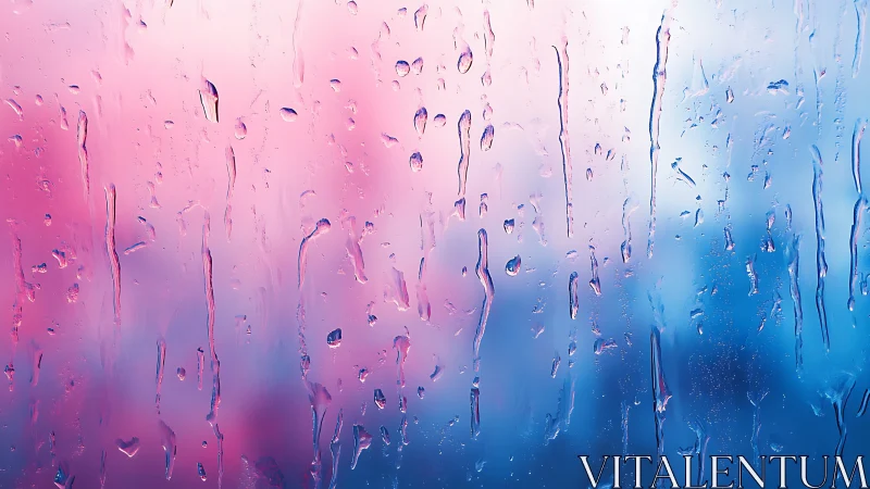 Rain streaks compose neon daydreams on misted glass