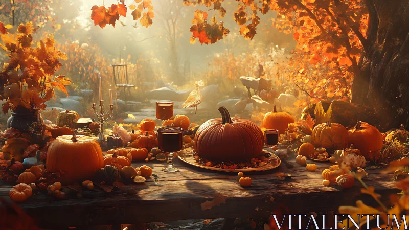 Pumpkin banquets glow under storytelling autumn sunlight