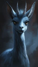 Moonlit trickster gazelle with knowing golden eyes poised.