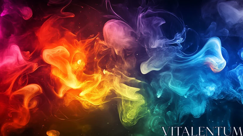 Chromatic nebula clouds form dynamic abstract spectral flow