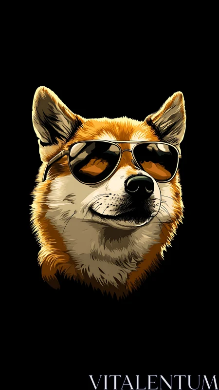 Cool corgi in shades bringing laid back, playful charm.