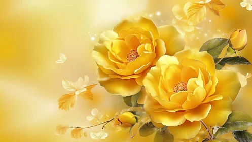 Golden Rose Reverie in Luminous Petals.