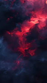 Crimson nebula clouds swirling through midnight shadow.