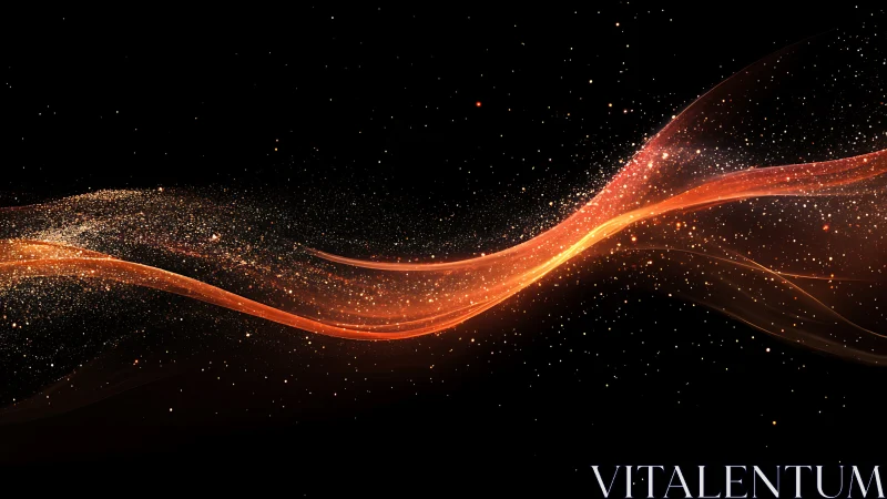 Solar ember river drifts through a silent digital cosmos