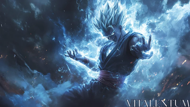 Stormborn warrior laughs while sculpting raw electric chaos