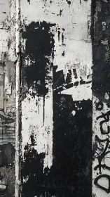 Weathered monochrome wall turns decay into abstract drama
