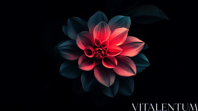 Polychromatic Dahlia Study: Warm-Cool Chromatic Gradient on Void.