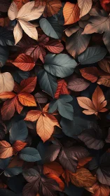 Autumn leaves in layered colors create a rich seasonal tapestry.