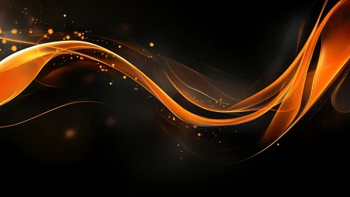 Molten ribbons of light surf midnight space with quiet fire