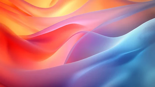Color gradients form soft overlapping translucent wave surfaces