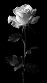 Monochrome rose rendered with high contrast specular lighting study