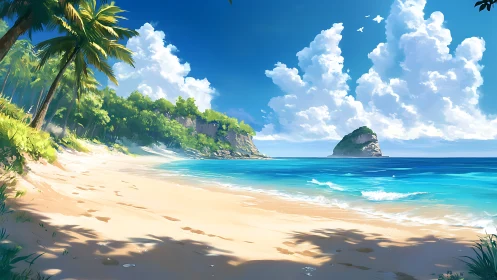 Tropical Coastal Rendering With Volumetric Cloud Formation and Chromatic Water Gradient