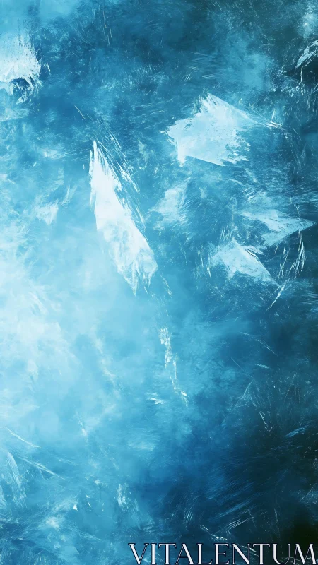 Cryogenic crystalline turbulence in blue spectral ice field.