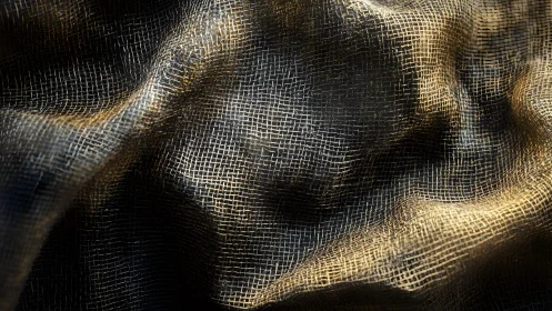 Shimmering Woven Textile Close-Up in Abstract Artistic Style.