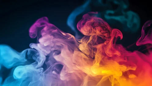 Color-drenched vapor swirls dance like neon storm clouds