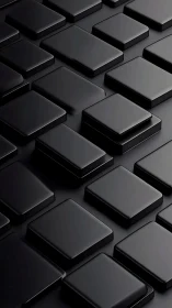 Black rectangular tiles arranged in staggered geometric rows.