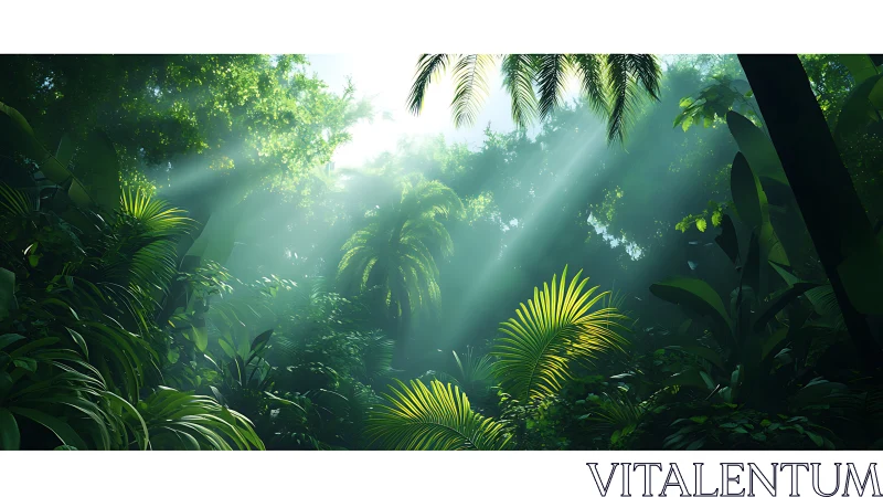 Sunlit Cathedral: Jungle's Mystical Light Show.