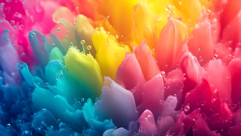 Prismatic liquid petals in radiant macro color bloom.