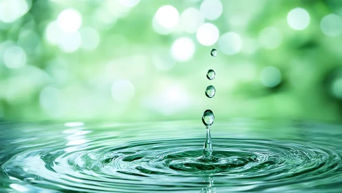 High-speed macro capture of water droplet splash in green field