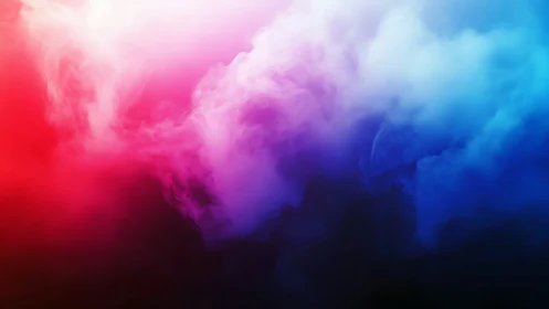 Vibrant red to blue colored smoke cloud gradient background.