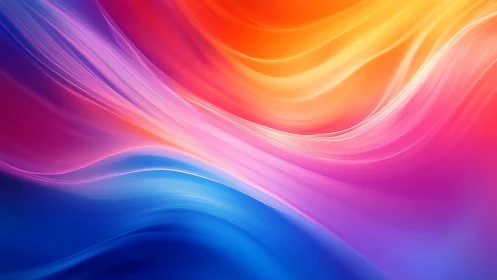 Vibrant flowing color waves in red, pink, blue, orange.