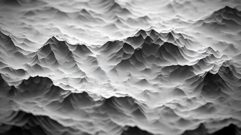 Monochrome fractal ridgefield as layered heightmap topology.
